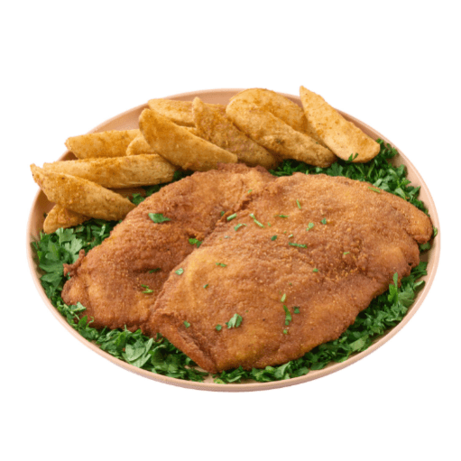 فراخ بانيه مع بطاطس ويدجيز