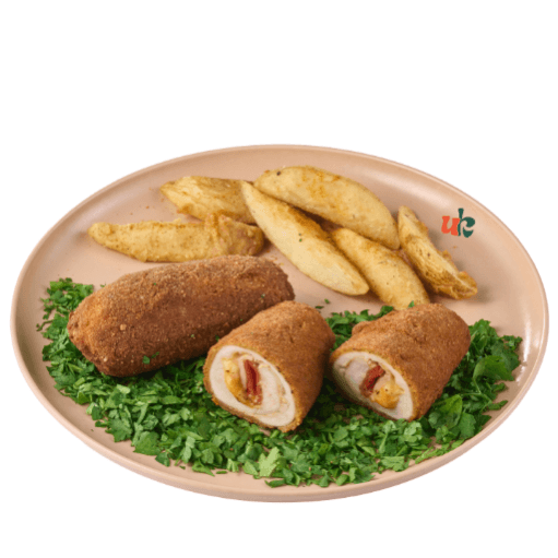 كوردن بلو مع بطاطس ويدجيز